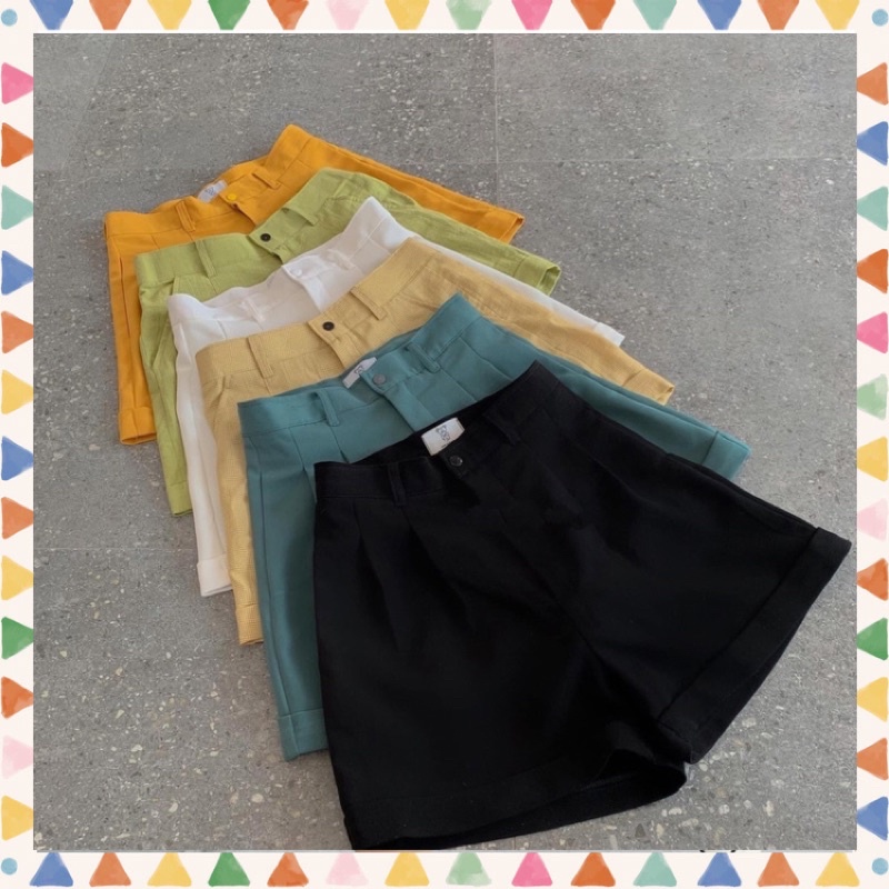 Quần short nữ gấp gấu ống rộng nhiều màu loại đẹp