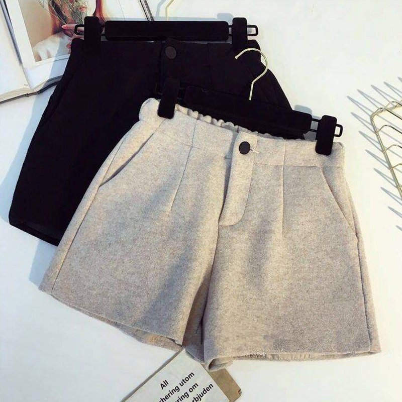 Quần Short Len Lưng Cao Ống Rộng Phong Cách Hàn Quốc Thời Trang Cho Nữ