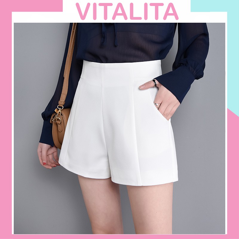Quần Short nữ lưng cao khóa sau giọt lệ - chất vải tuyết mưa - MIX đồ cực xinh | BigBuy360 - bigbuy360.vn