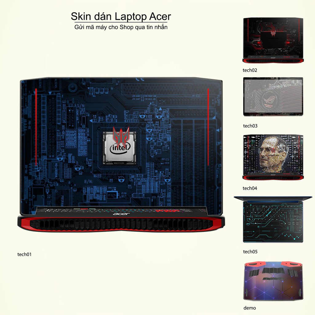 Skin dán Laptop Acer in hình Công nghệ (inbox mã máy cho Shop)