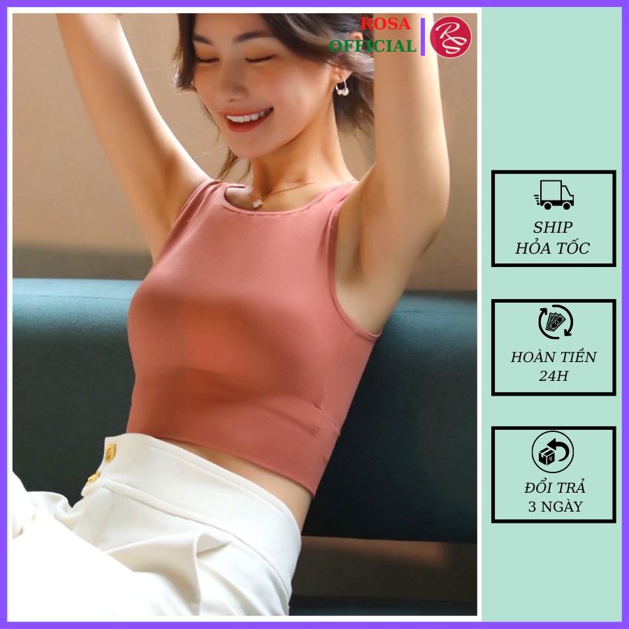 áo croptop nữ áo bra tập gym nữ đồ tập yoga thoáng mát co giãn thấm hút mồ hôi chất đẹp loại 1 Rosa RS24