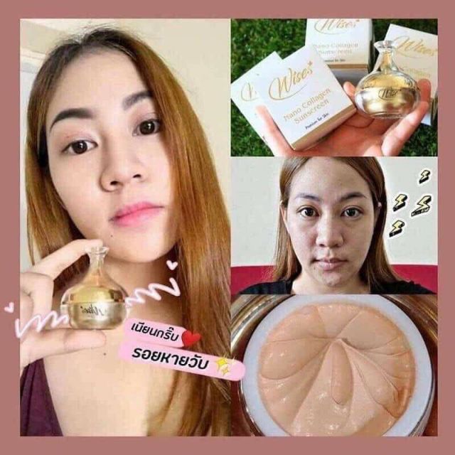 Hộp kem make up wise nano collageb suncreen Thái Lan