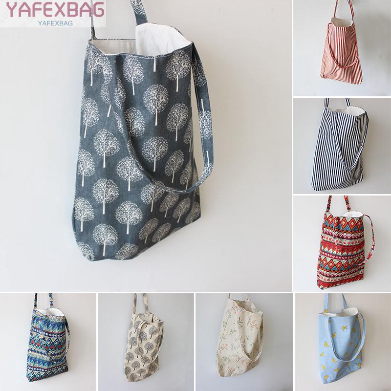 Túi xách nữ vải lanh cotton in hoa xinh xắn
