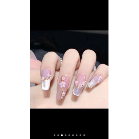 Móng giả_nail box móng thiết kế đính hoa ngọc