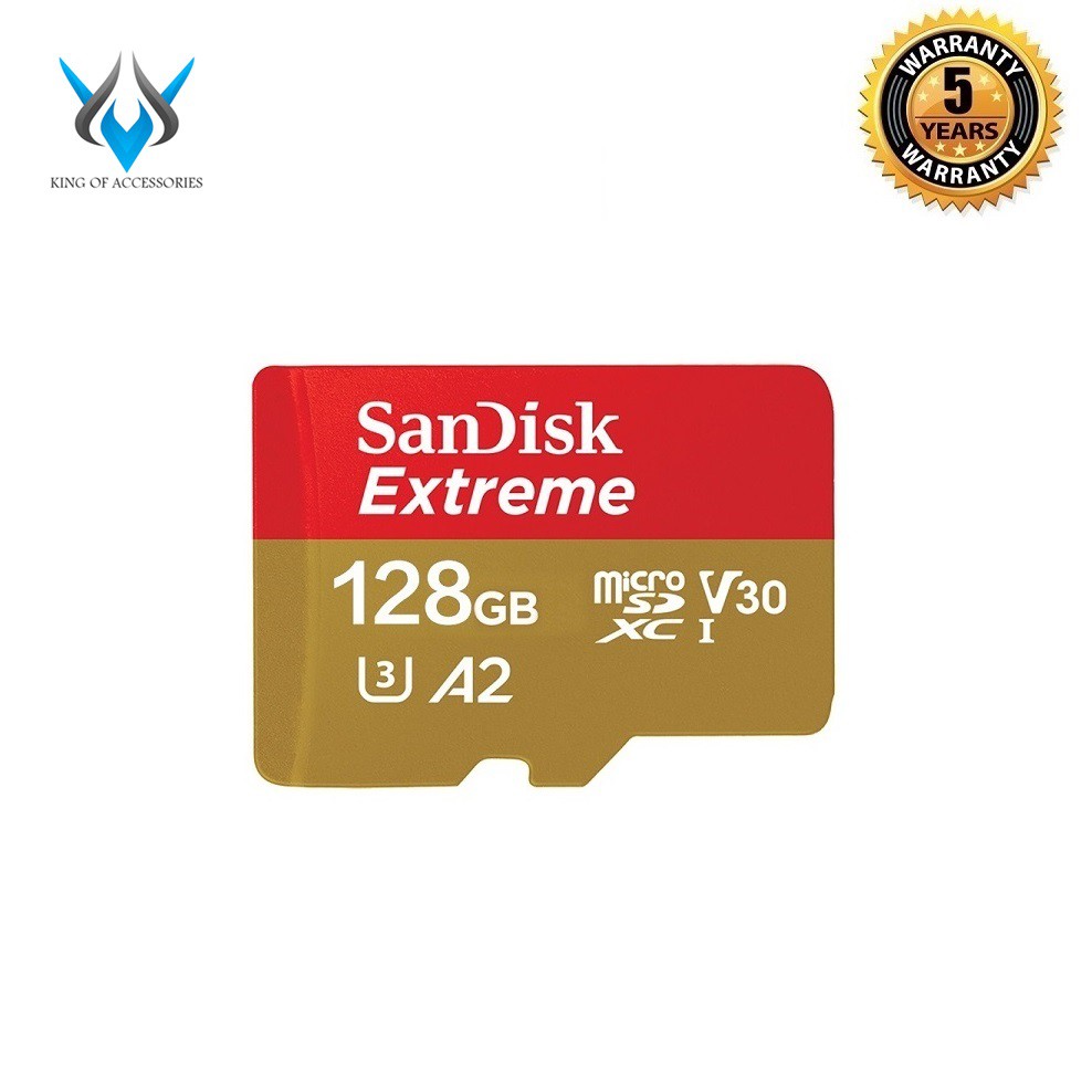 Thẻ Nhớ MicroSDXC SanDisk Extreme 128GB V30 U3 4K A2 R190MB/s W90MB/s - No Adapter (Vàng)