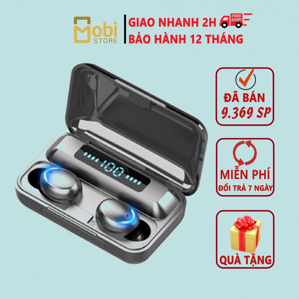 Tai Nghe Bluetooth-Tai Nghe Không Dây Tai Nghe Amoi F9, F9 Pro bản QUỐC TẾ Bluetooth 5.0 - Pin 280 giờ - Chống nước IPX7