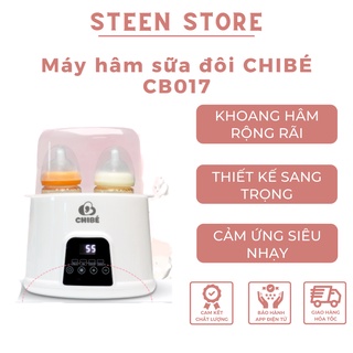 Máy hâm sữa đôi CHIBÉ CB017, máy ủ sữa khoang hâm rộng rãi hâm được cùng lúc 2 bình sữa lớn