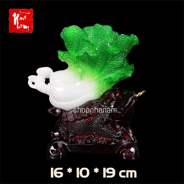 Cóc tài lộc thiềm thừ ngậm tài cõng bắp cải trắng quà tặng trang trí nhà cửa vật phẩm phong thủy | BigBuy360 - bigbuy360.vn