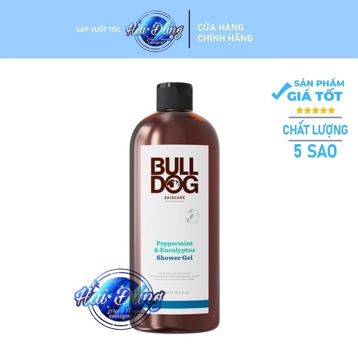 [ Chính Hãng UK ] Sữa Tắm cho nam BullDog Peppermint &amp; Eucalyptus Shower Gel 500ml