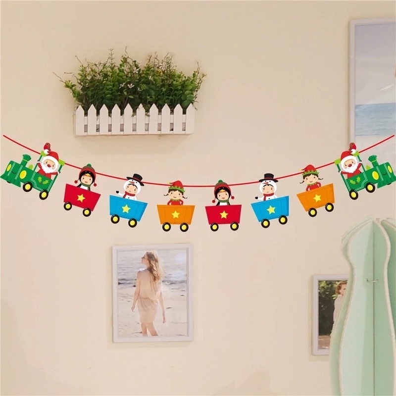 Dây Treo Trang Trí Giáng Sinh Nhiều Màu Họa Tiết Hoạt Hình Dễ Thương
