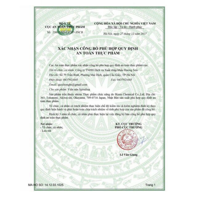 Tảo xoắn Spirulina tem đỏ date xa (25k : 100 viên ) | BigBuy360 - bigbuy360.vn