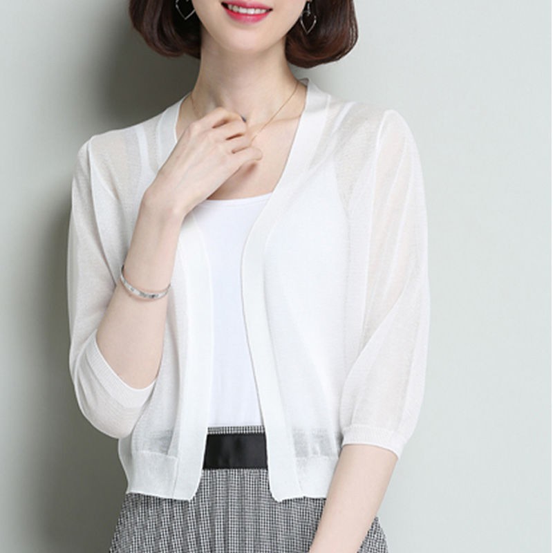 Áo Khoác Cardigan Dệt Kim Mỏng Chống Nắng Thời Trang Xuân Thu Cho Nữ