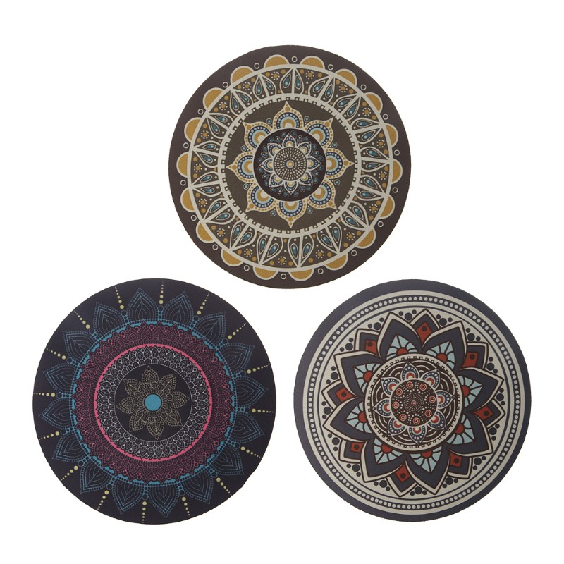 Miếng Lót Chuột Máy Tính Hình Tròn 3d Phong Cách Bohemian Cổ Điển