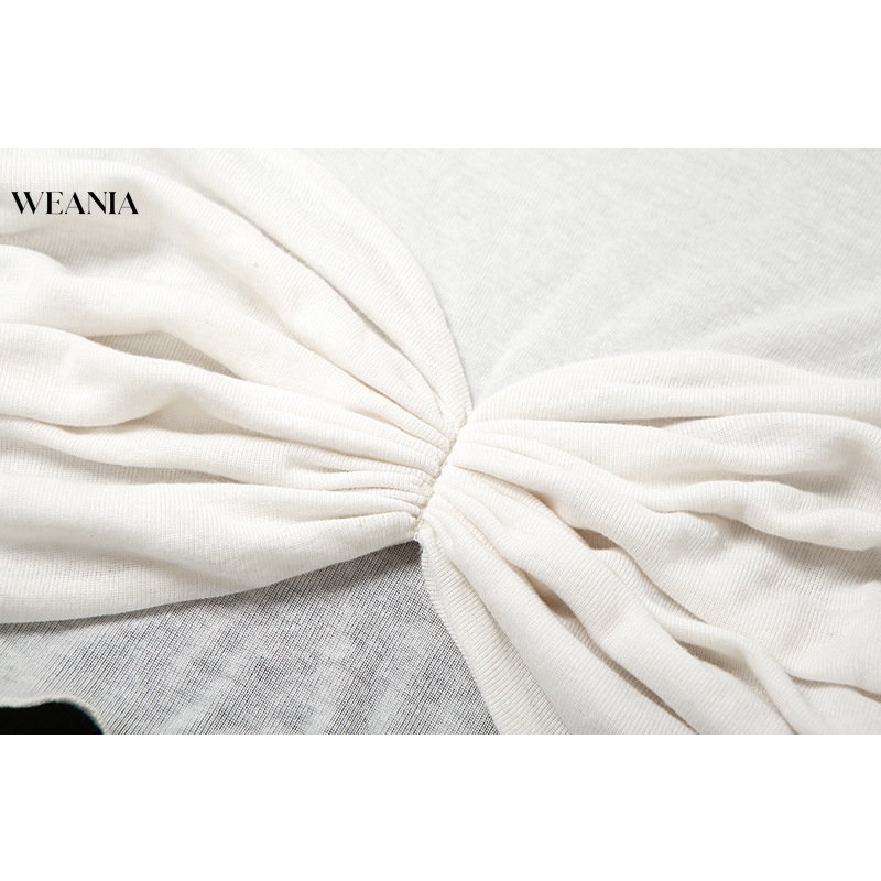 Áo Thun Croptop Tay Dài Thiết Kế Xếp Ly Thời Trang Quyến Rũ