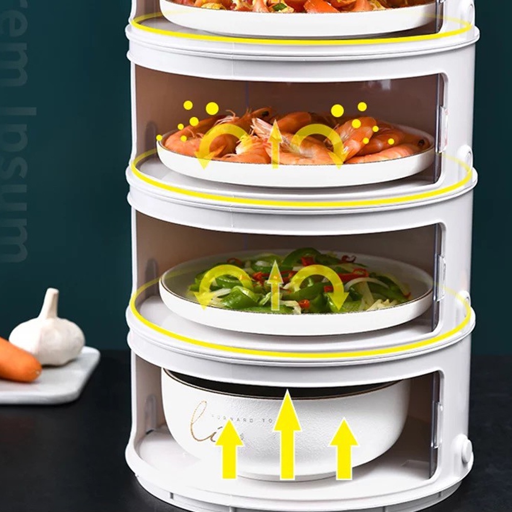 Lồng Bàn Giữ Nhiệt Đa Năng, 5 Tầng 💥RẺ BẤT NGỜ💥 Đậy Thức Ăn Chống Ruồi Muỗi, Giữ Nhiệt Tốt