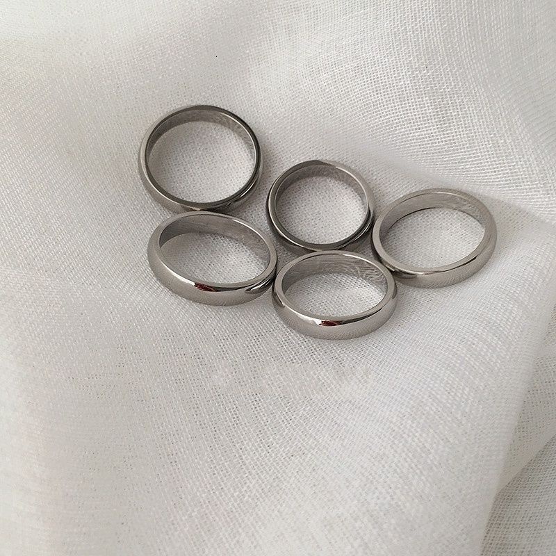 Nhẫn thép titan kiểu dáng đơn giản thời trang hip hop sành điệu