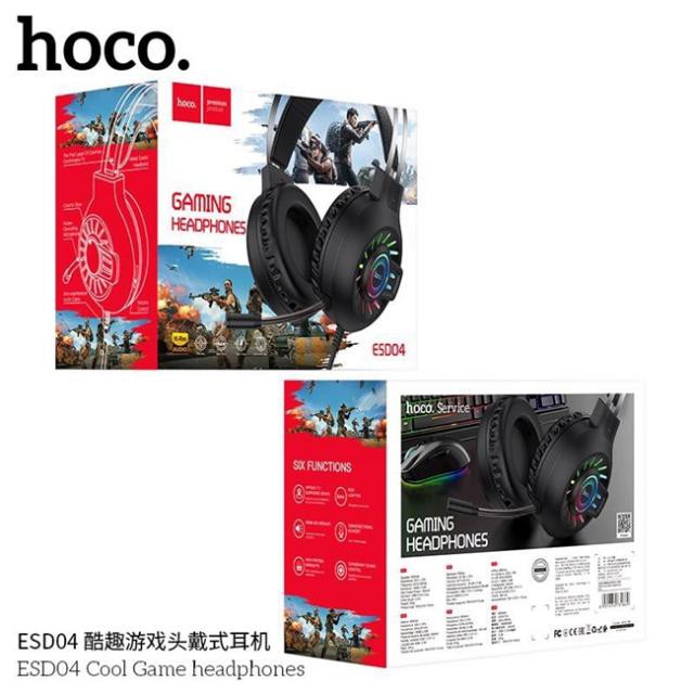 Tai Nghe Bluetooth - Tai nghe Gaming Hoco ESD04 Có Mic Đàm Thoại-Head Phone Chụp Tai Cho Game thủ-Bass Mạnh-Pin Khủng