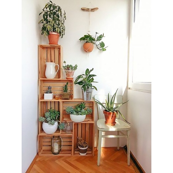 Két, thùng, kệ gỗ pallet nhỏ gọn NIHO cho không gian thêm vintage NHM22011 💕FREE SHIP💕