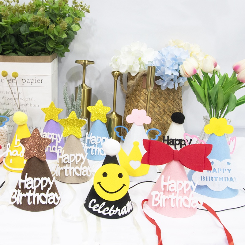 Mũ Sinh Nhật Thiết Kế Phong Cách Hàn Quốc Dễ Thương Dành Cho Trẻ Nhỏ