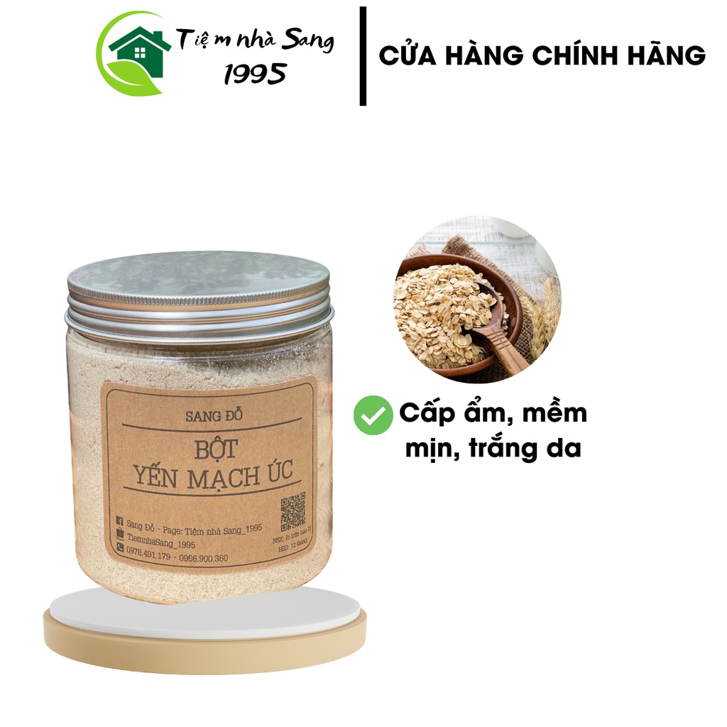 Bột yến mạch úc nguyên chất xay mịn, dưỡng da, mềm mịn, cấp ẩm 350g