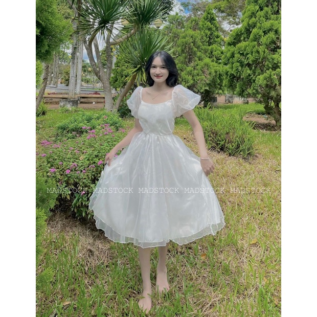 Đầm trắng công chúa dáng xoè *JOLLY DRESS* tay bồng nhiều lớp sang trọng