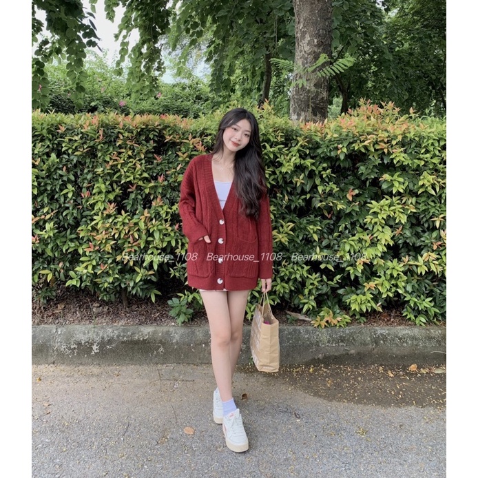 💐 ÁO CARDIGAN LEN TRƠN FORM DÀI RỘNG *THESWEET *SIÊU ĐẸP
