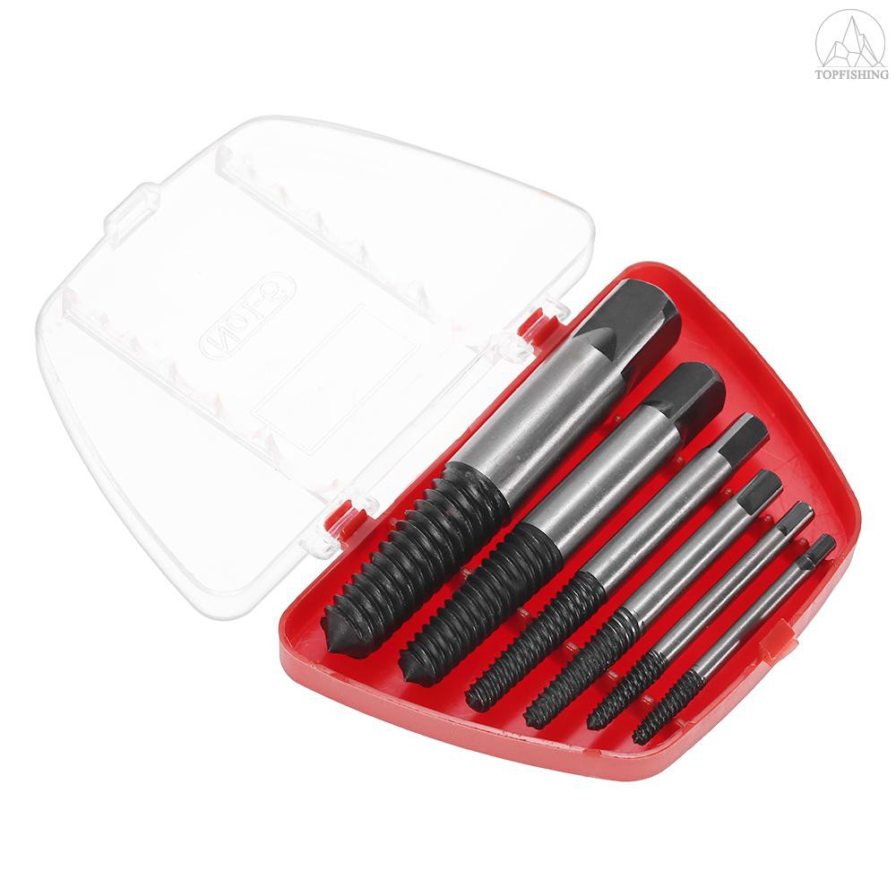 Tfh★6pcs Broken Bolt Screw Extractor Remover Set Easy Out Drill Bits Tools Kit 3-22mm