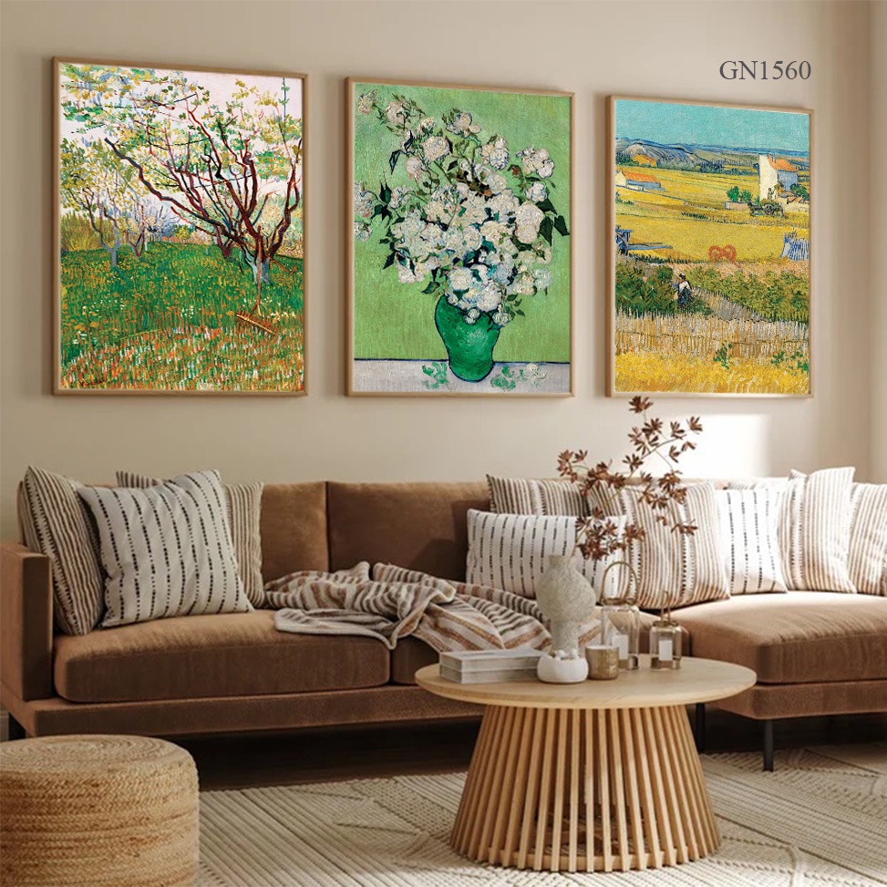 Set 3 tranh treo tường canvas của các họa sĩ nổi tiếng thế kỉ XIX