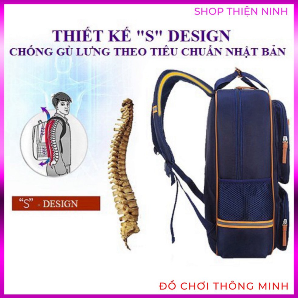 Cặp balo học sinh cao cấp thông minh siêu nhẹ chống nước tản nhiệt chống gù theo tiêu chuẩn Nhật Bản