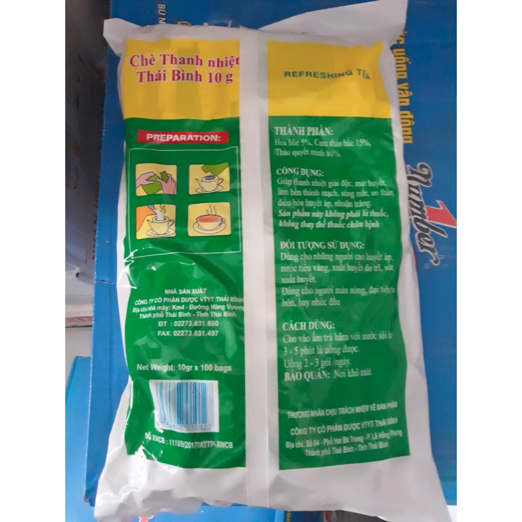 Trà thanh nhiệt Thái Bình (100 gói x 10g) | BigBuy360 - bigbuy360.vn