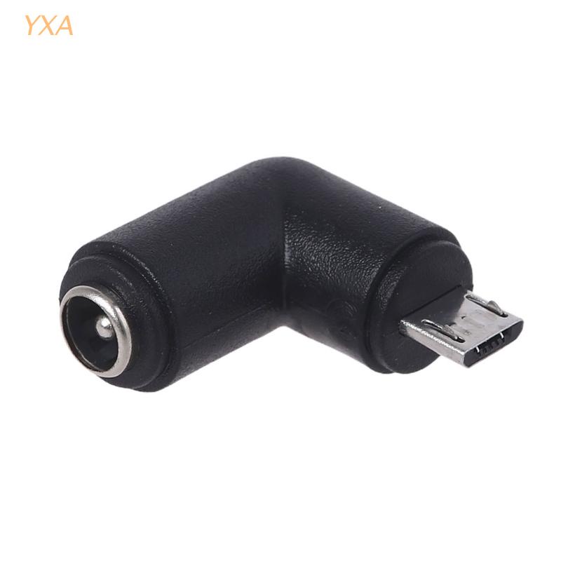 Đầu Chuyển Đổi Nguồn Điện Góc 90 Độ5.5X2.1Mm Dc Sang Micro Usb Cho Điện Thoại / Máy Tính Bảng Đen