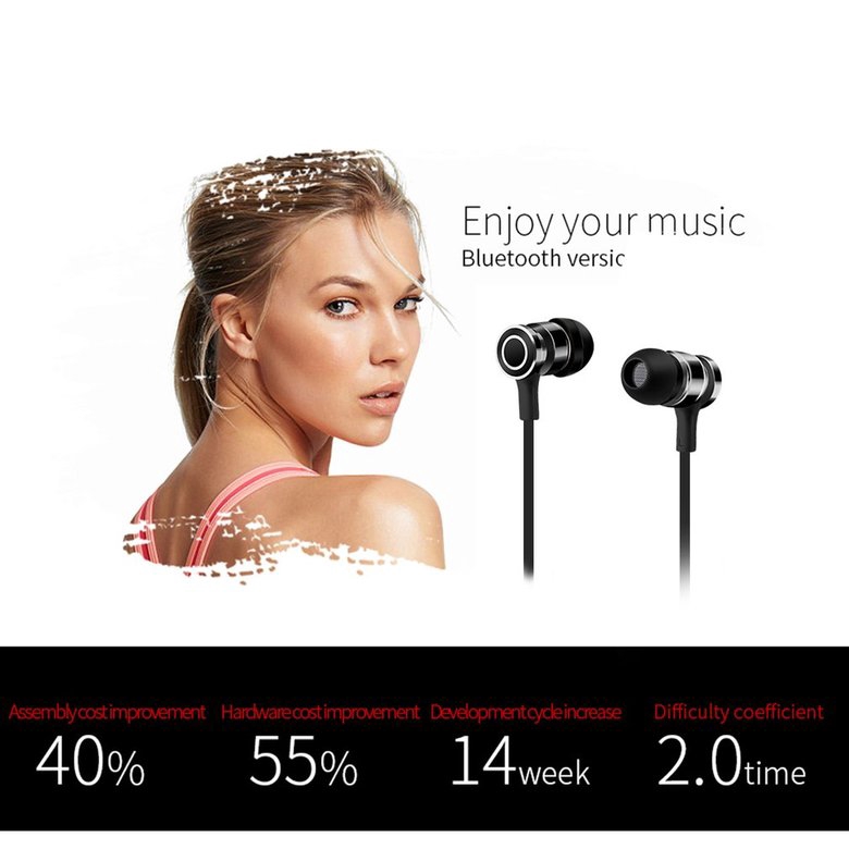 PK Wireless 4.1 In-ear Sport Stereo Earphones Headset With Mic Stereo