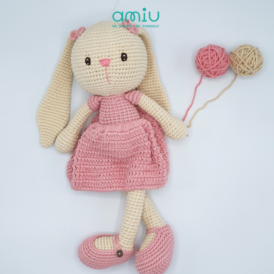 Thỏ Anna bông móc len handmade cao cấp Amigurumi - SP000282