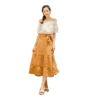 OLV - Áo kiểu bẹt vai Fringe OTS