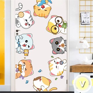 Decal dán tường Mèo vàng đáng yêu