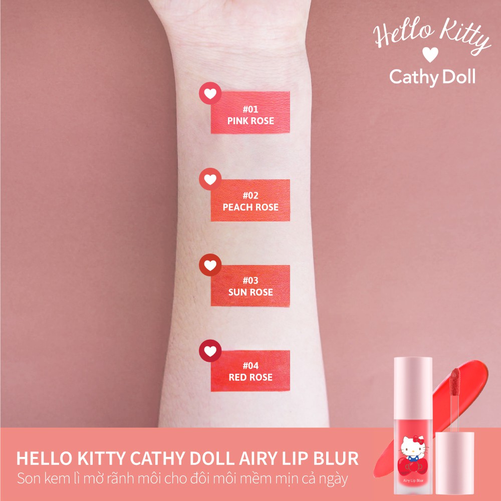 Son Kem Lì Hello Kitty Cathy Doll Airy Lip Blur 4g