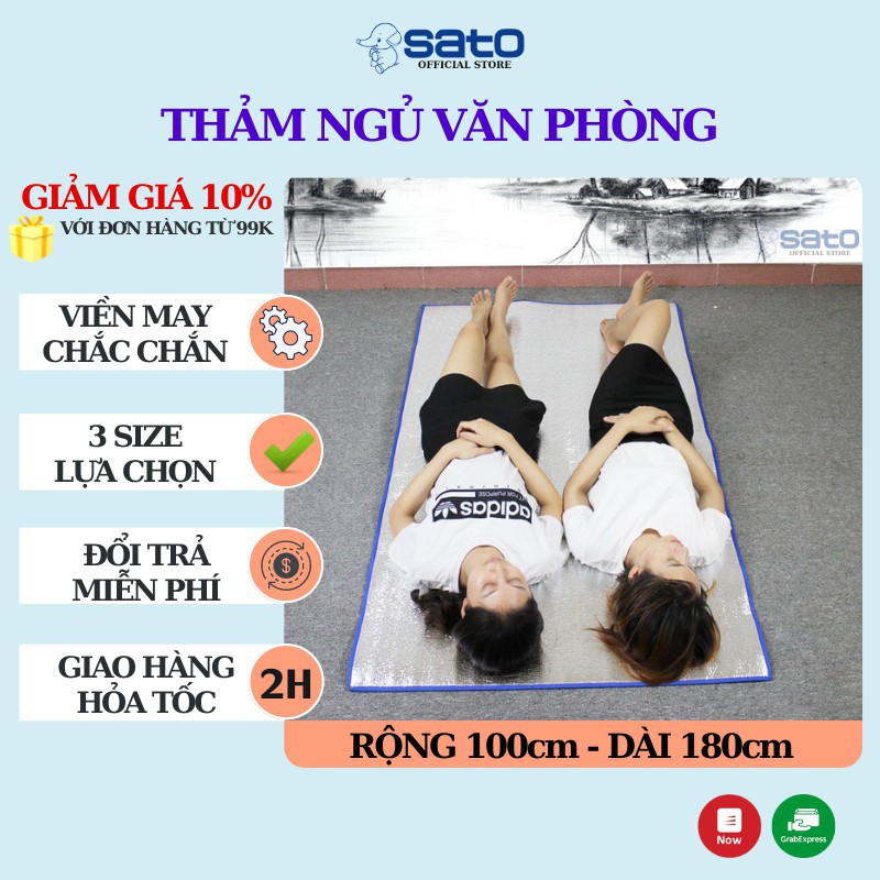 [Hàng Hot] Thảm ngủ văn phòng - Chiếu nệm ngủ trưa trải văn phòng gấp gọn có viền đơn đôi 1 2 người