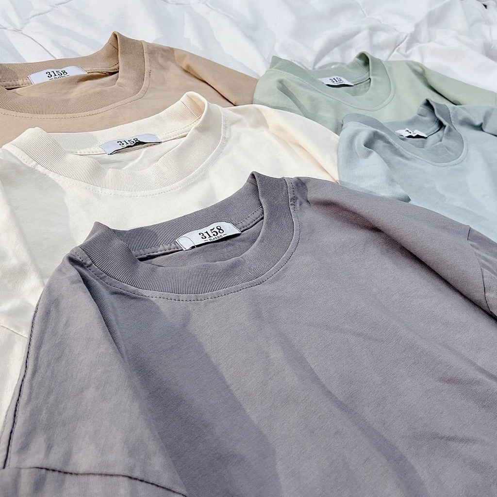 Áo thun trơn nhiều màu form rộng 100% cotton  Tanazi Closet