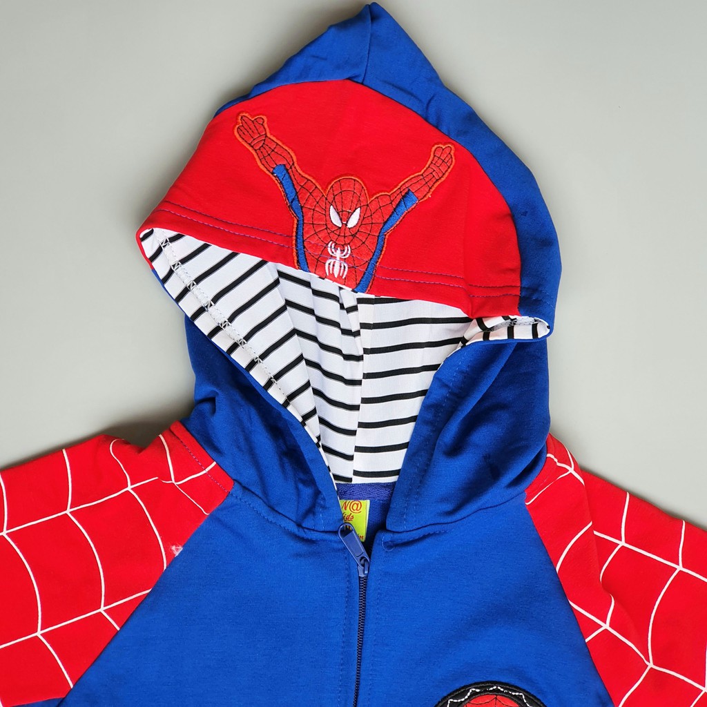 Áo khoác spiderman đại cồ chất cotton thoáng mát hình spiderman siêu ngầu size 20-24