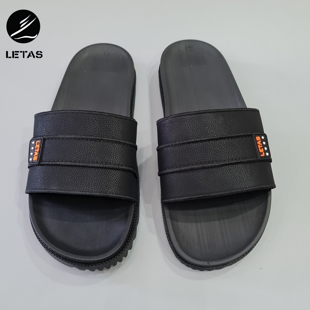 Dép bản LETAS nam quai ngang cao cấp mềm mại MX-09 đế đen