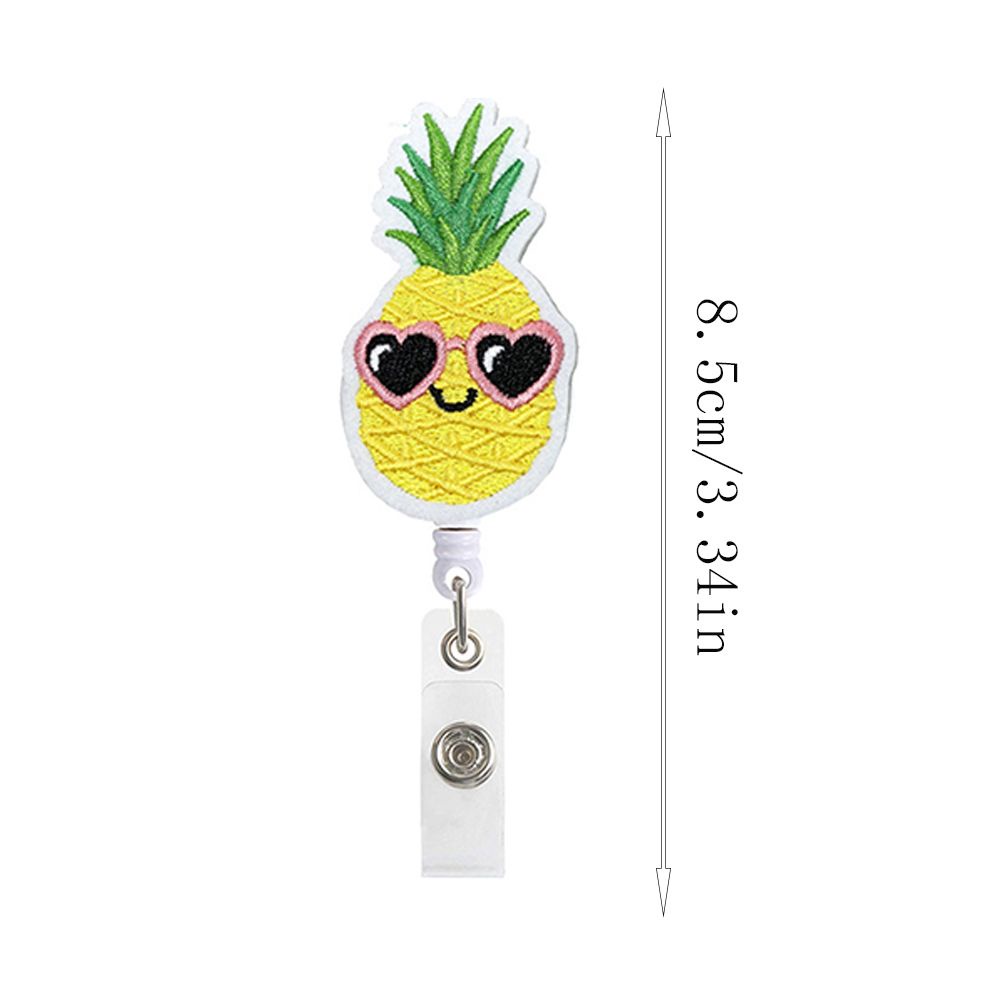 DAPHNE Outdoor Pineapple Badge Clip 360 Degree Rotation Nameplate Rack Adjustable Alligator Clip Office Worker Felt Reel Badge Holder