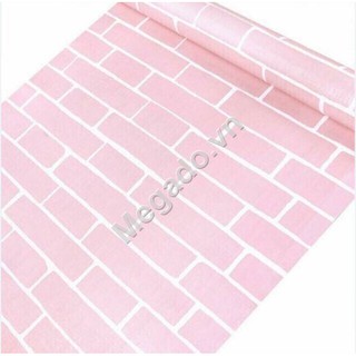 Giấy dán tường giả gạch hồng C0049A