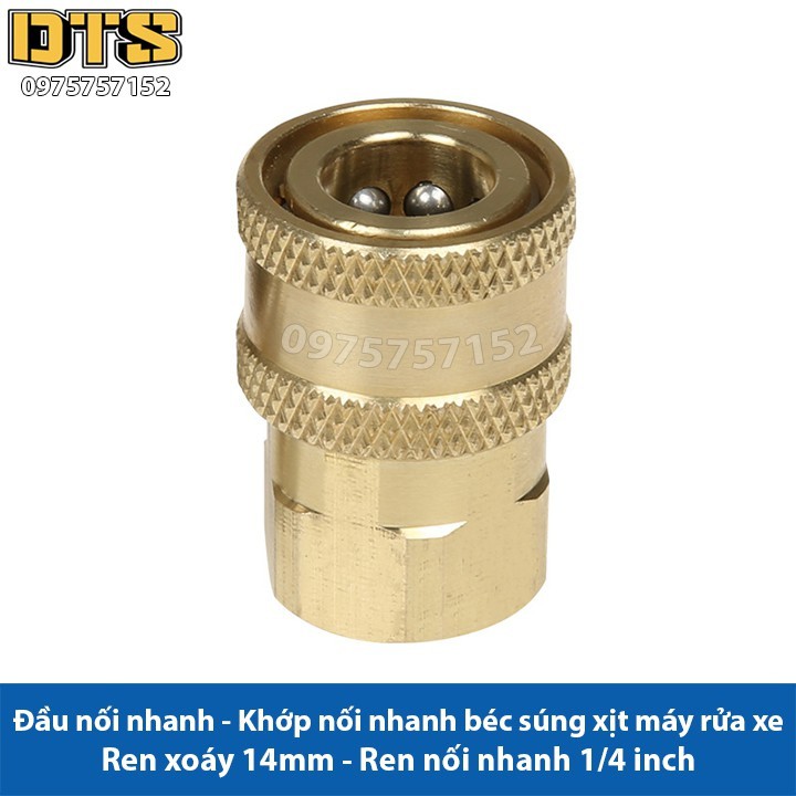 Đầu nối nhanh- Khớp nối nhanh béc súng xịt máy rửa xe- đầu cái nối nhanh 1/4inch