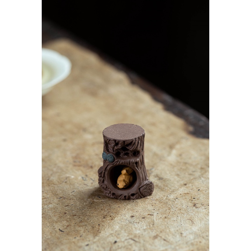 Gác nắp ấm trà, Ấm Tử Sa Hình chú Sóc Gốc Cây (Đồ chơi bàn trà)