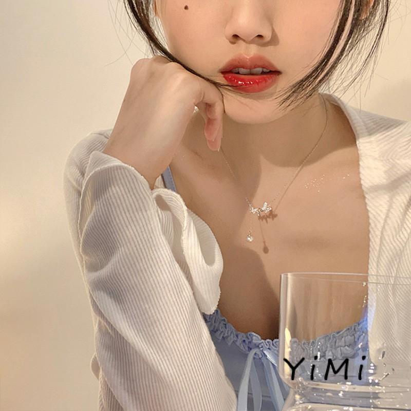 Vòng cổ Đính Ngọc Trai Hình Bướm Xinh Xắn Dành Cho Nữ