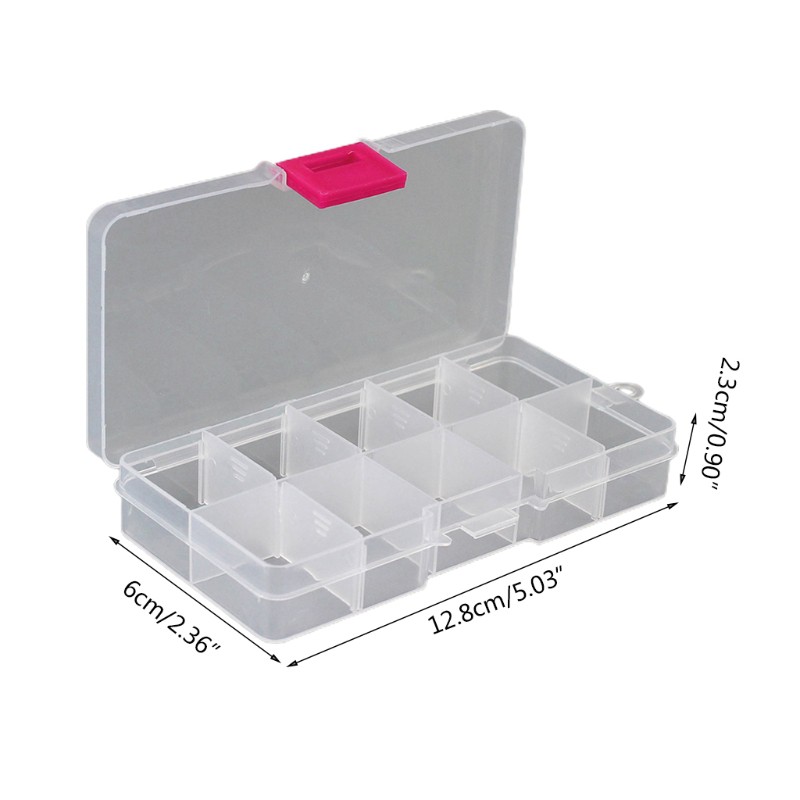 Hộp Nhựa Trong Suốt 10 Ngăn Đựng Trang Sức