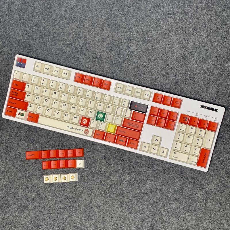 Set 119 Phím Cách PBT Họa Tiết Mario Dễ Thương Cho Bàn Phím Cơ