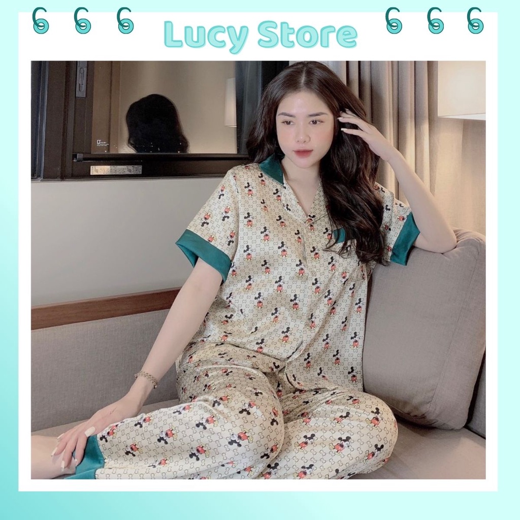 Đồ ngủ pijama bộ mặc nhà lụa cao cấp mềm mát dài tay Lucy Store