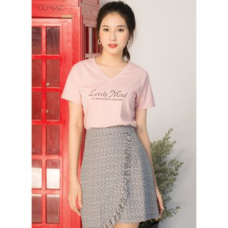 Áo cổ tim Lovely GUMAC AT07934