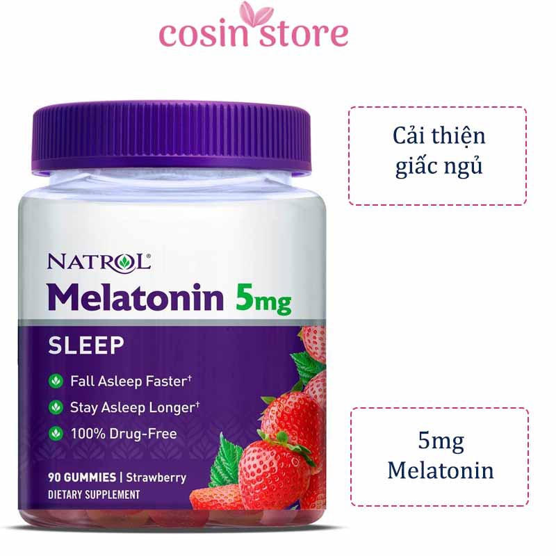 [Mã COS2405 giảm 8% đơn 300K] Kẹo dẻo Natrol Melatonin 5mg Sleep 90 viên